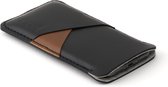 JACCET leren iPhone 13 sleeve - Zwart volnerf leer met ruimte voor creditcards en/of briefgeld