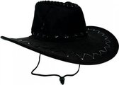 cowboyhoed lederlook zwart