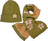 Melady Set Wintersjaal Wintermuts Kind Groen Synthetisch Muts Sjaal Shawl
