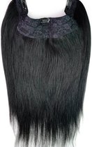 Hair halo vislijn clip in hair extensions 1delig 100gram zwart 50cm echt haar human hair