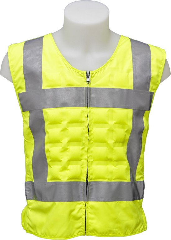 IZI BodyCooling.com Koelvest Fluorescerend en Reflecterend Hydrogel12 Geel maat 1