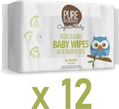 Pure Beginnings - Biodegradable Baby doekjes met biologische Aloa vera - 12 x 64 stuks - 768 Doekjes