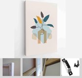 Abstract Botanical Organic Art Illustration. Set of soft color painting wall art for house decoration. Minimalistic canvas background design - Modern Art Canvas - Vertical - 195743