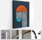 Mid Century Modern Design. A trendy set of Abstract Hand Painted Illustrations for Wall Decoration, Social Media Banner, Brochure Cover Design - Modern Art Canvas - Vertical - 1952