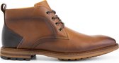 Travelin' Brandon Heren leren veterschoenen - Cognac bruin leer - Maat 42