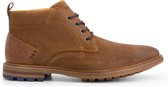 Travelin' Fulbeck leren heren veterschoenen - Cognac bruin Suede leer - Maat 40