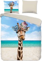 Zachte Dekbedovertrek Tweepersoons Giraffe | 200x200/220 | Soepel En Kleurecht | Strijkvrij