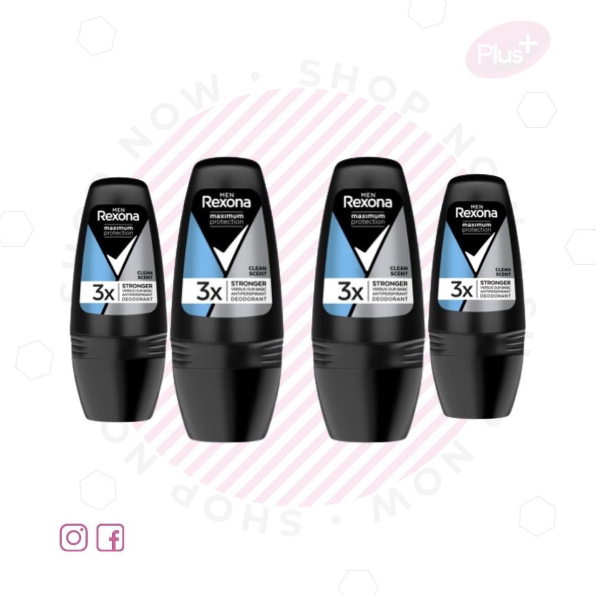 Goedkoopste Rexona Deodorant Roller Maximum Protection Multi Pack - 4 x 50 ml