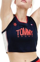 Tommy Hilfiger Tommy Hilfiger Crop Tank Top  Sporttop - Maat M  - Vrouwen - donker blauw/rood/wit