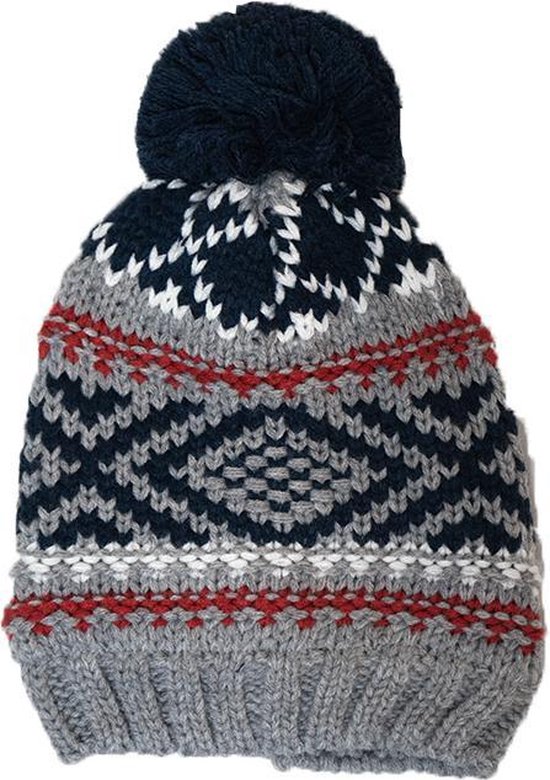 Warme winter muts met pompon voor kinderen jongen en meisje.