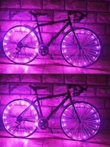 2 x LED Wielverlichting fiets - set voor 4 wielen Roze