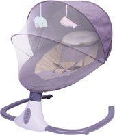 Efficiënte elektrische babyschommel met ingebouwde bluetooth + afstandsbediening Grijs