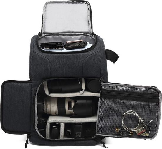 schroot bezoeker Slang Cameratas waterdicht DSLR - Camera tas geschikt voor Nikon Canon Sony  Xiaomi Laptop... | bol.com