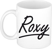 Roxy naam cadeau mok / beker sierlijke letters - Cadeau collega/ moederdag/ verjaardag of persoonlijke voornaam mok werknemers