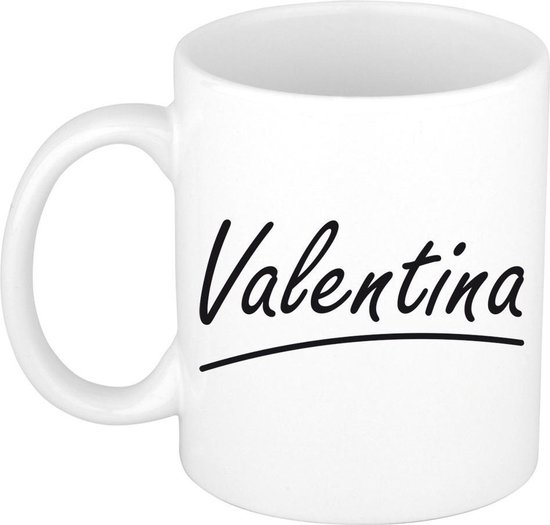 Mug cadeau naam Valentina tasse lettres gracieuses Cadeau collegue fete des. bol