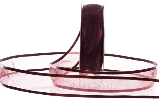 Lint in organza met satijnen boord 20m x 25mm | organzalint | verpakkingslint | geschenkverpakking | decoratie | versiering | hobby | knutsel