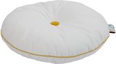 Wigiwama - Sierkussen Kinderkamer - Button Cushion Wit / Mosterd geel W592602