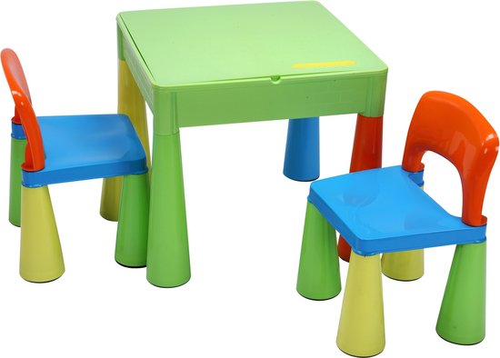 5-in-1 multifunctionele activiteitentafel & 2 stoelen - Veelkleurig (899UN)