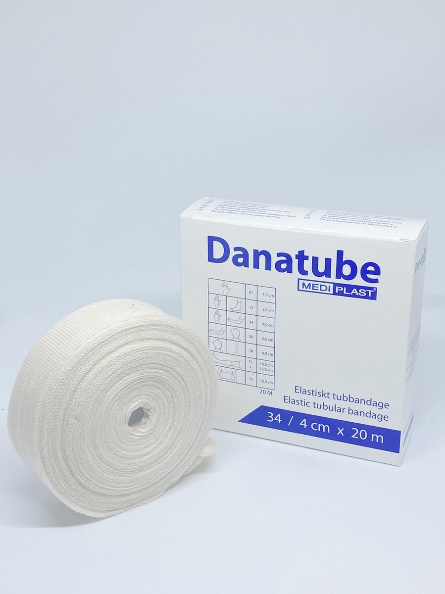 Goedkoopste Danatube Elastisch Buisverband 3.4cm x 20m - Pols en Elleboog
