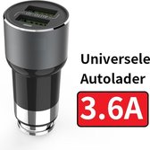 Mini USB Autolader - Auto Lader met 2 USB 3.6A Oplaad Poorten - Oplader voor Navigatie / Telefoon / Tablet in de Auto - Autostekker - Car Charger