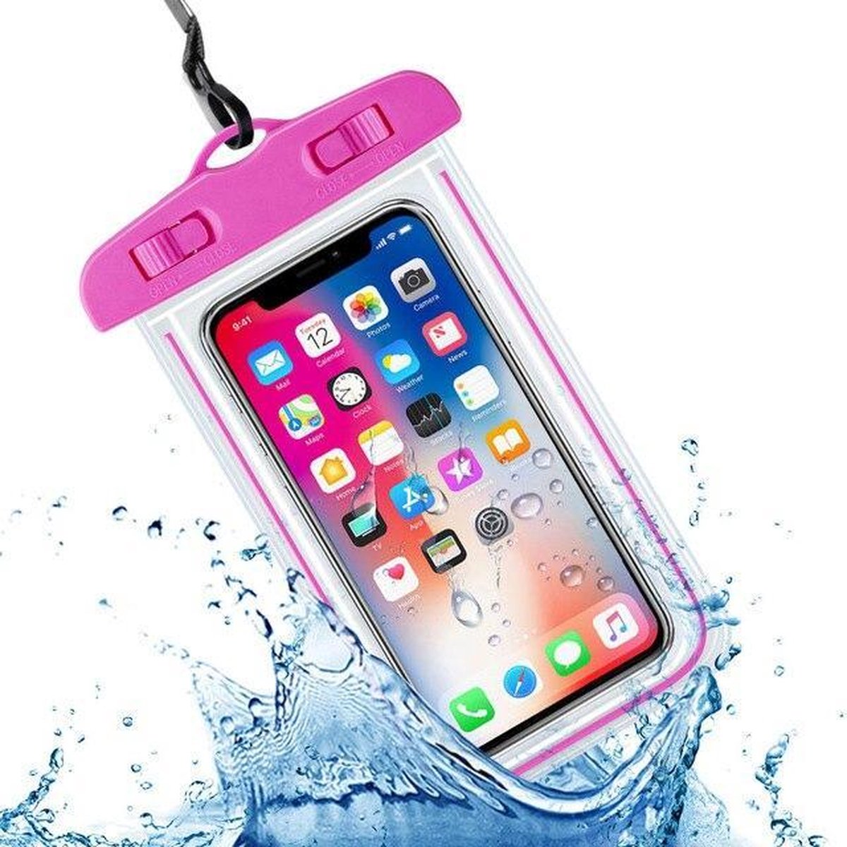 Waterdichte Telefoonhoesjes - Roze - Geschikt voor alle smartphones tot 6.5 inch - Onderwater hoesje telefoon - Ook voor paspoort & betaalpassen - Waterdicht telefoonzakje - iPhone 13 hoesje