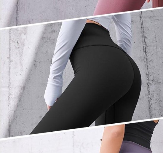Sportlegging - Yogalegging - High Waist - Zwart - Maat: M — afbeelding 2