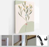 Collection of contemporary art posters in pastel colors. Abstract geometric elements and shapes, leaves and flowers, tulip - Modern Art Canvas - Vertical - 1823302799 - 50*40 Verti