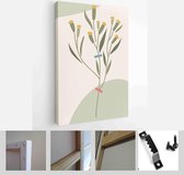 Collection of contemporary art posters in pastel colors. Abstract geometric elements and shapes, leaves and flowers, tulip - Modern Art Canvas - Vertical - 1823302799 - 80*60 Verti