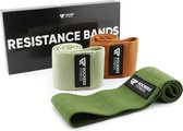Rockerz Fitness® - Weerstandsbanden - Booty Band - Resistance band - Fitness elastiek - 3 Stuks - Army