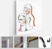 Modern abstract faces with abstract shapes. Minimalism concept. Line art drawing style - Modern Art Canvas - Vertical - 1771901942 - 115*75 Vertical