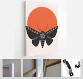 Abstract poster collection with mehendi hand, animals and insects: elephant, moth. Set of contemporary scandinavian art print templates - Modern Art Canvas - Vertical - 1806642484 - 50*40 Ver