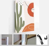 Set of backgrounds for social media platform, instagram stories, banner with abstract shapes, fruits, leaves, and woman shape - Modern Art Canvas - Vertical - 1643891797 - 50*40 Ve