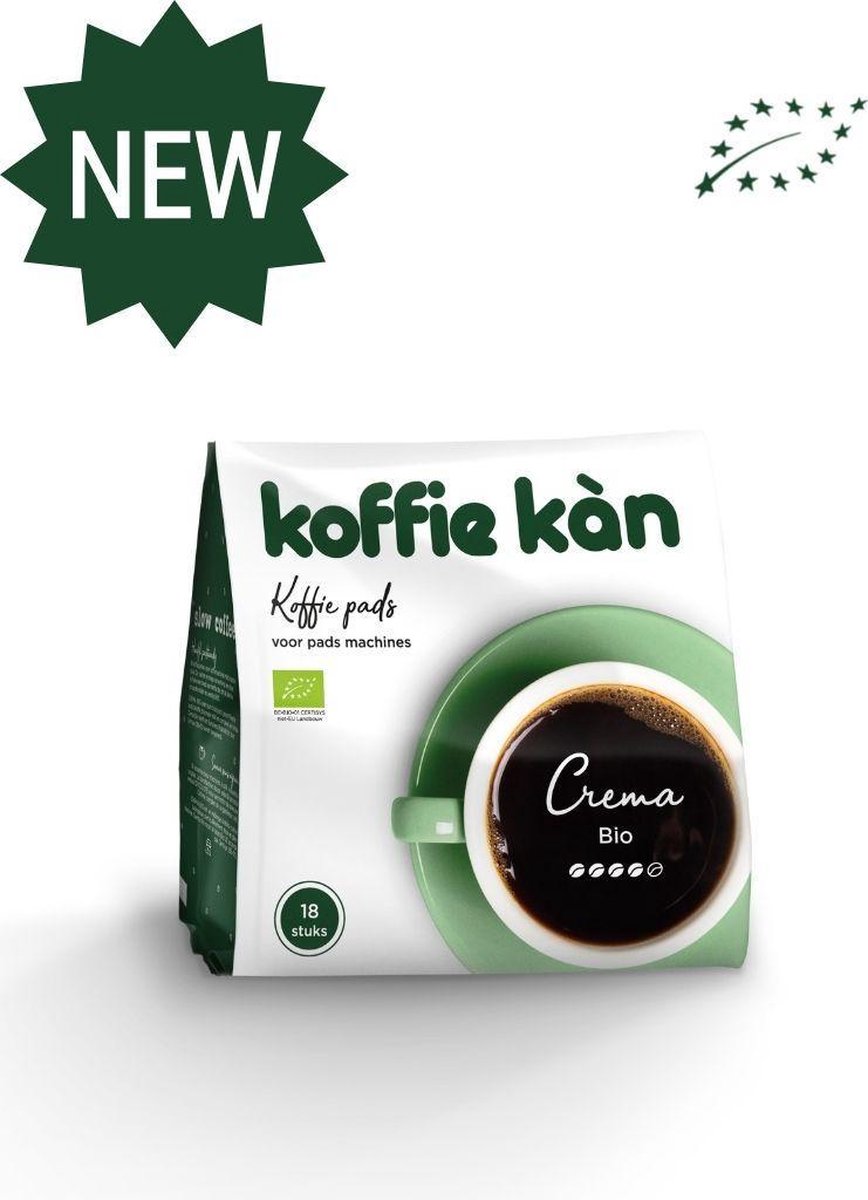 Goedkoopste Koffie Kàn - koffiepads Crema Bio - 10 x 18 pads