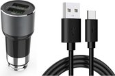 PowerCharge 3.6A Autolader USB Oplader Auto met USB-C Kabel - Sigarettenaansteker Auto Lader Adapter Dubbele USB Poort -Geschikt voor OPPO Find / OPPO Reno / OPPO Watch / OPPO Mirror / OPPO A