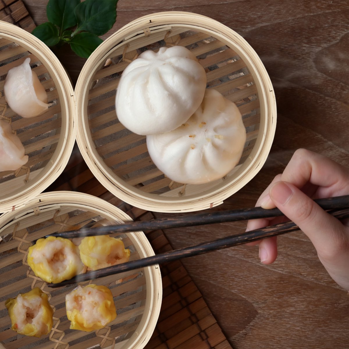 bamboe stoommandje - Ø 20,5 cm - 2 etages - voor dim sum - rijst — cadeau in Kookcadeaus - foto 2