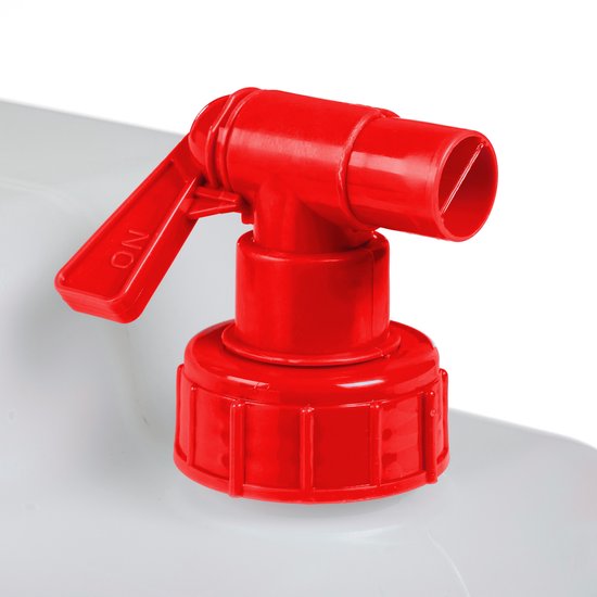 Relaxdays jerrycan met kraan - schroefdop - watertank - camping - tuin - kunststof - 18 liter - BPA-vrij - wit-rood van Relaxdays — afbeelding 2