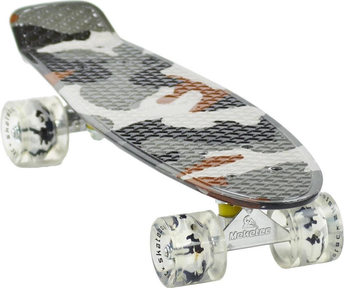 Sajan - Skateboard - LED - Penny board - Camouflage Grijs - 22.5 inch - 56cm - Skateboard met Verlichting — afbeelding 7