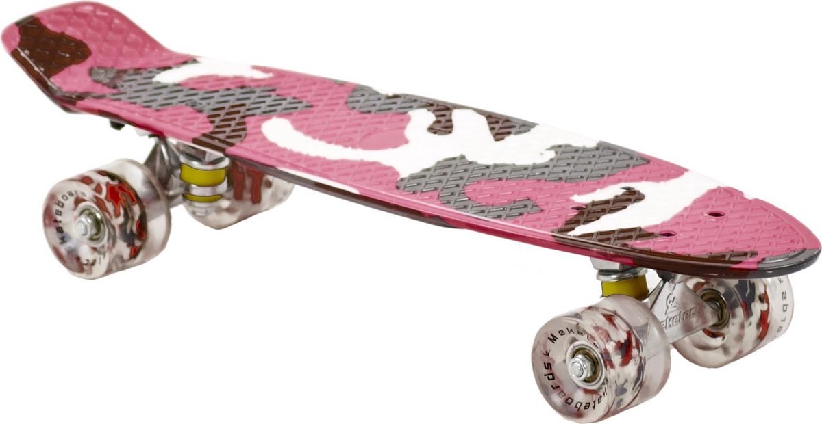 Sajan - Skateboard - LED - Penny board - Camouflage Roze - 22.5 inch - 56cm - Skateboard met Verlichting — afbeelding 5
