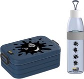 Mepal Broodtrommel medium – Drinkfles 500ml - Donker blauw - Modder Splash - 4x4 Offroad