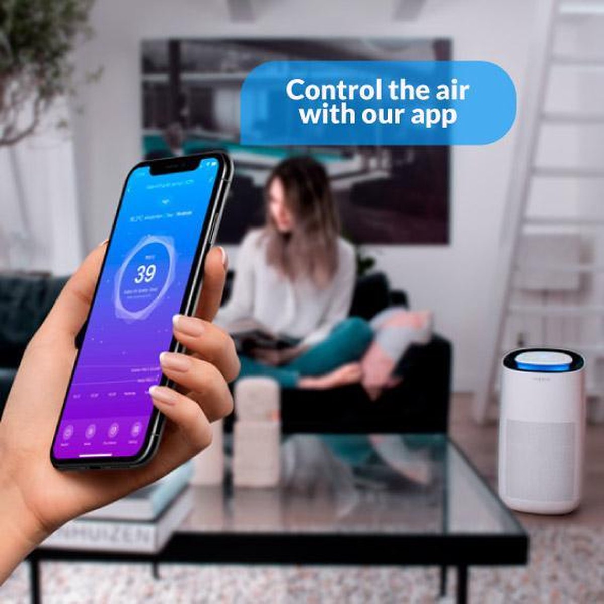 Tubble® Air Purifier Max, Luchtreiniger, TRUE HEPA 360° filter technology, CADR 400, met fluisterstille slaapstand — afbeelding 4