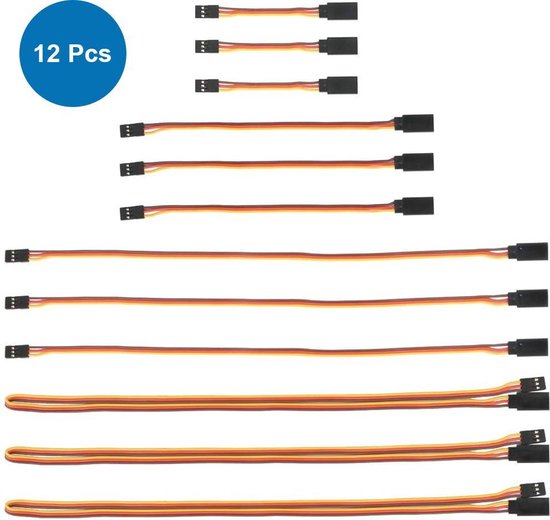 Câble Servo RC MMOBIEL 12X 5X 3 Broches / Câble Servo Y 5X pour Drone RC, Voiture, Robot, etc.