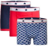 UnderWunder jongens boxer – absorberend ondergoed - voordeelpakket (set van 3) - Monkey/Rood/Blauw maat 104