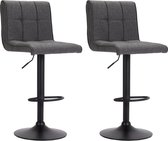 Barkrukken 2 stuks stof donkergrijs