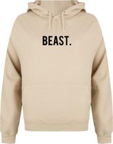 BEAUTY & THE BEAST couple hoodies beige (BEAST - maat S) | Matching hoodies | Koppel hoodies