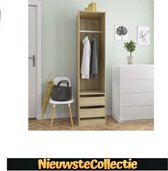 { SALE LUXE!!!) Kast - Kledingkast - Sonoma eikenkleurig - Kast - Spaanplaat - Slaapkamer - Design - Modern - Nieuwste Collectie