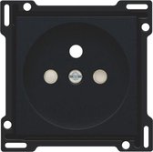 Niko toets stopcontact 2P+A black coated (161-66601)