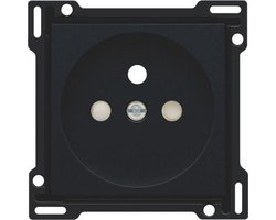 Niko toets stopcontact 2P+A black coated (161-66601)