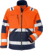 Fristads Hi Vis Softshelljack Klasse 2 4083 Wyh - Hi-Vis oranje/marineblauw - L