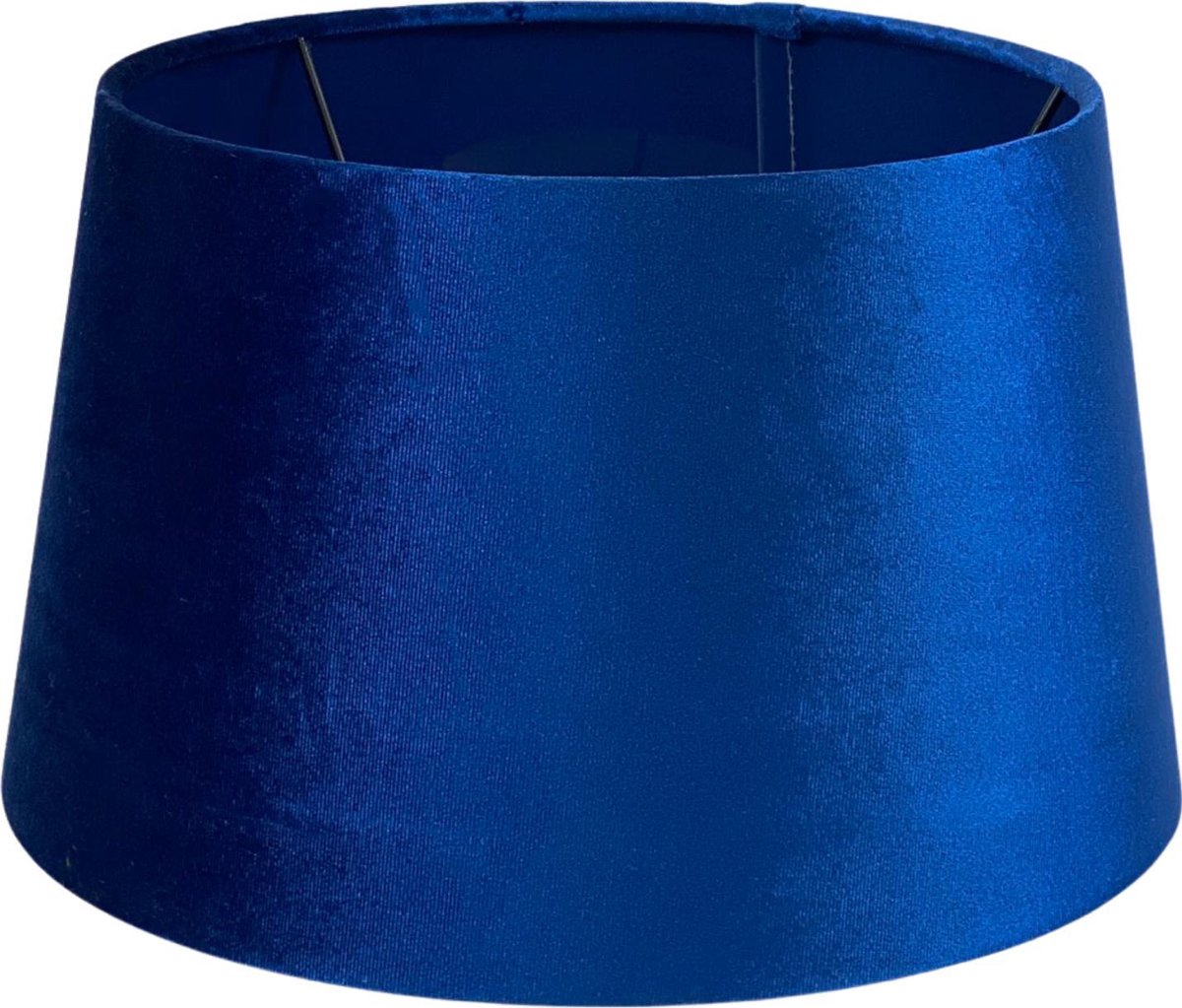 Lucy’s Living Luxe Velvet Lampenkap VENICE Navy Blue - ø 23 x H 14 cm - E27 Fitting - donker blauw - lamponderdelen - verlichting – tafellamp - woonaccessoires - wonen