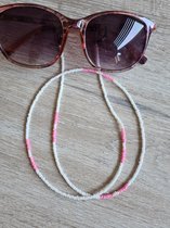 Haaksels&Kralen - Zonnebrilkoordje Pink – Brillenkoord – Kleurrijk - Zonnebriltouwtje - Zonnebril koord - Sunnycord - Sunny cord - Brillen koord - Mode accessoires - Sieraden